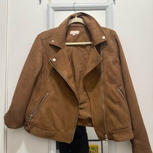 Brown Faux Suede Women's Jacket